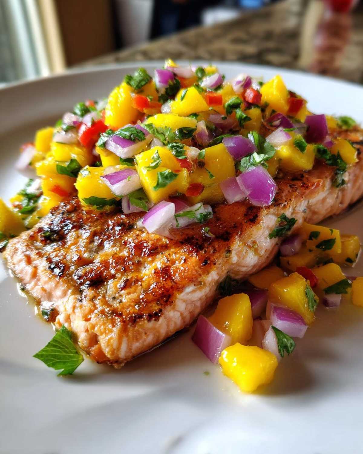 Grilled Salmon with Mango Salsa - detail 4