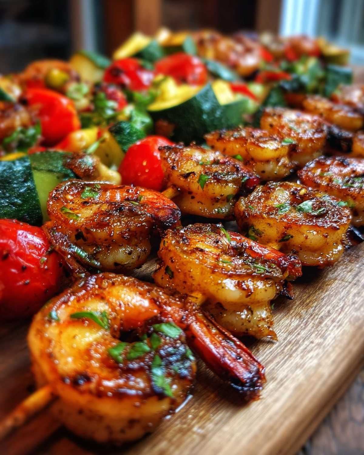 Grilled Shrimp Skewers with Veggie Salad - detail 4