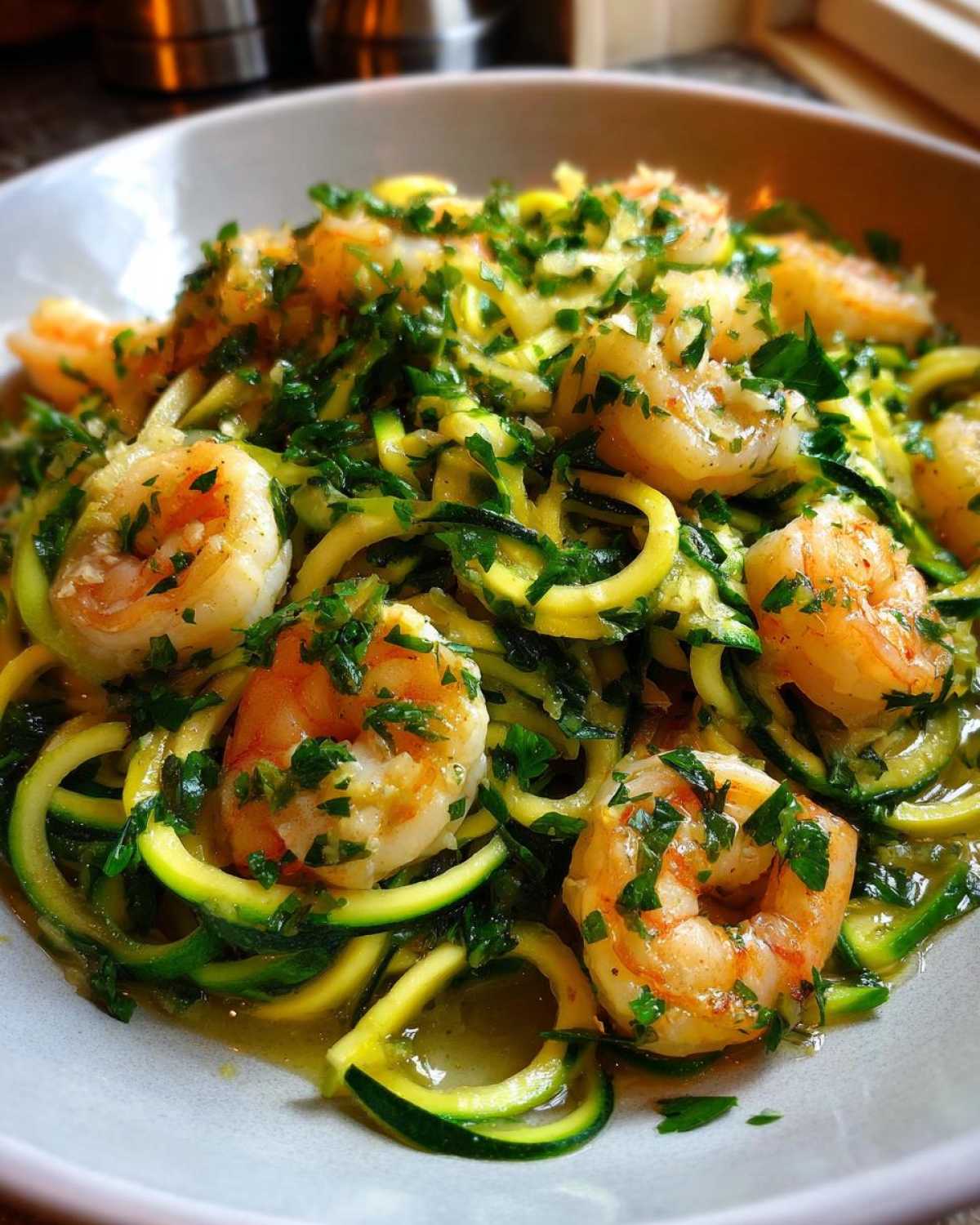 Lemon Garlic Shrimp Zoodles - detail 4