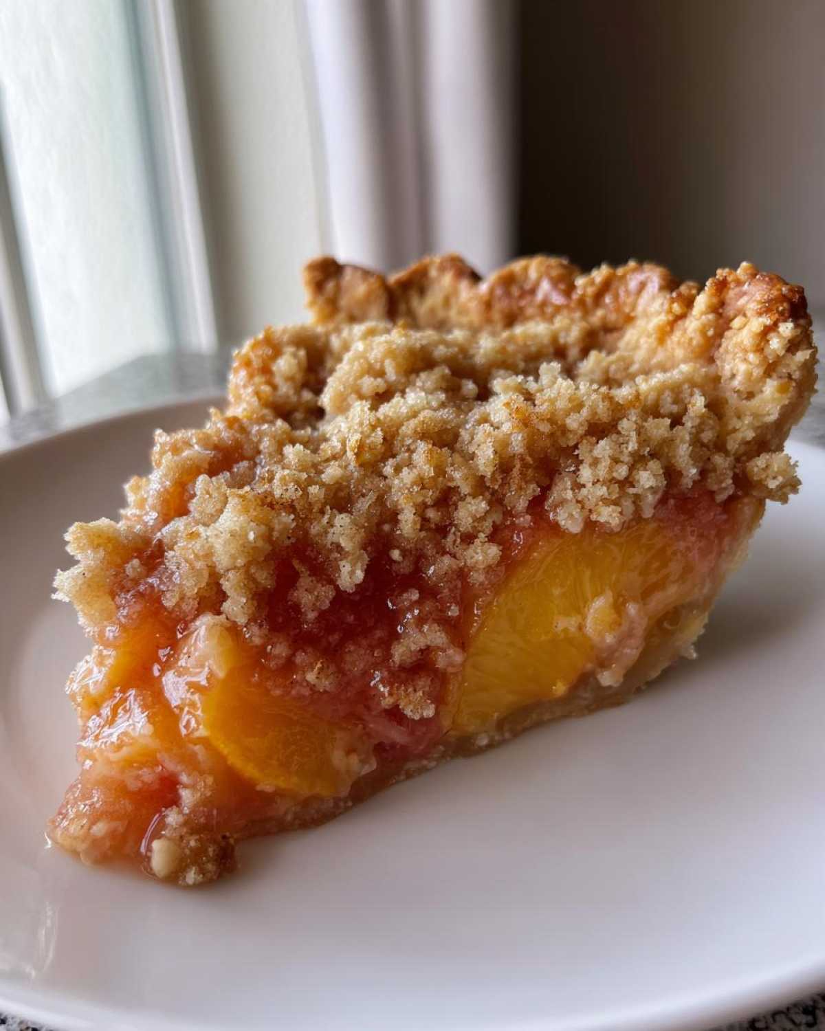 Peach Pie with Crumb Topping - detail 2