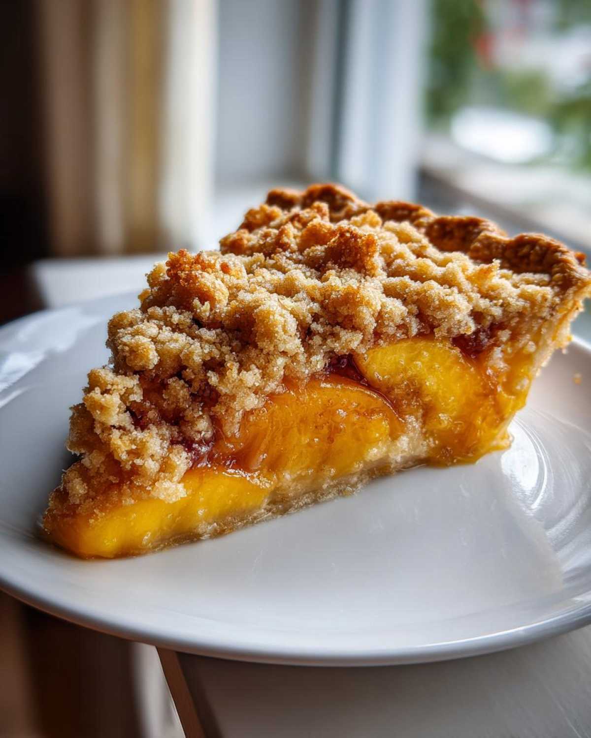 Peach Pie with Crumb Topping - detail 4
