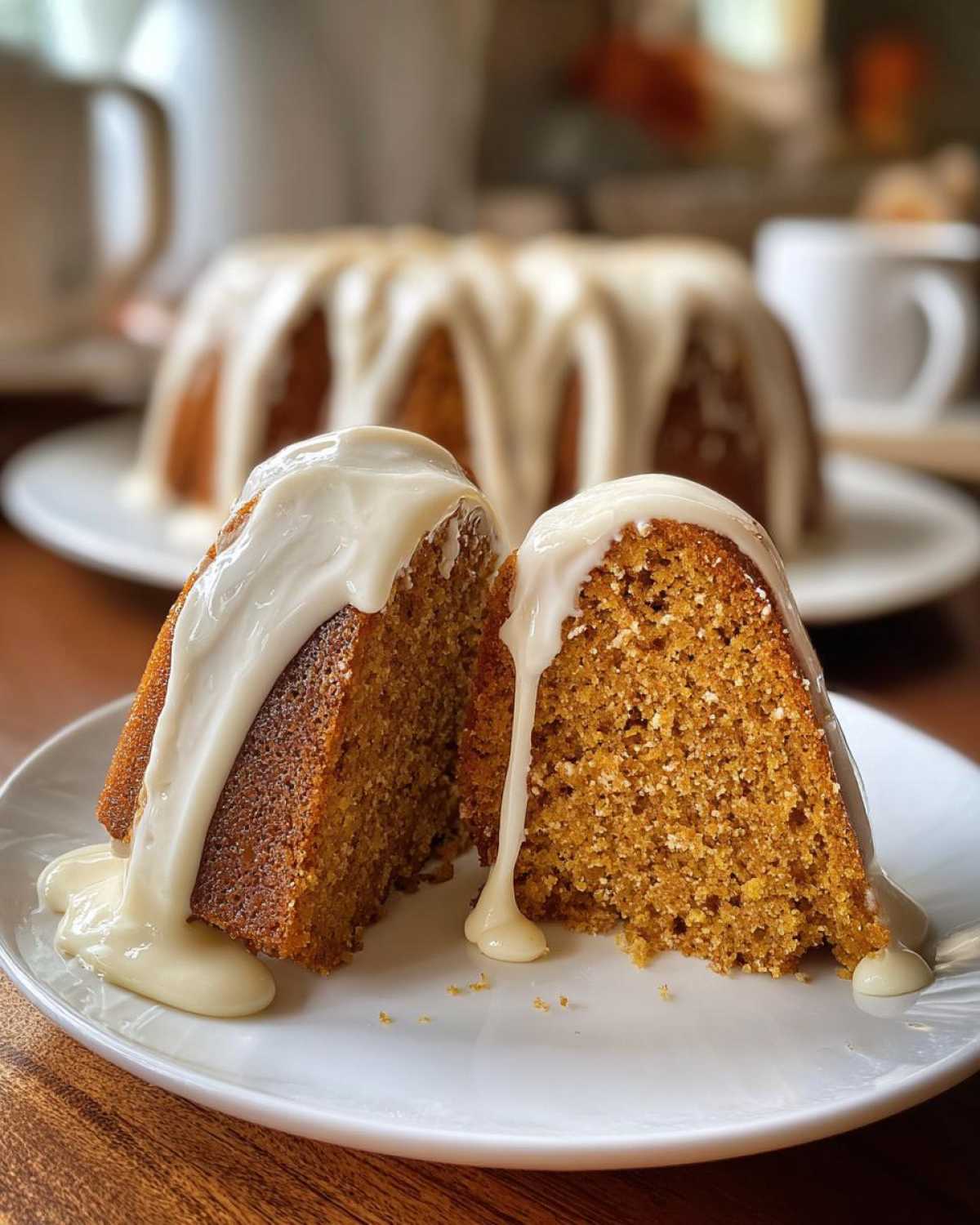Pumpkin Spice Bundt Cake with Cream Cheese Glaze - detail 2