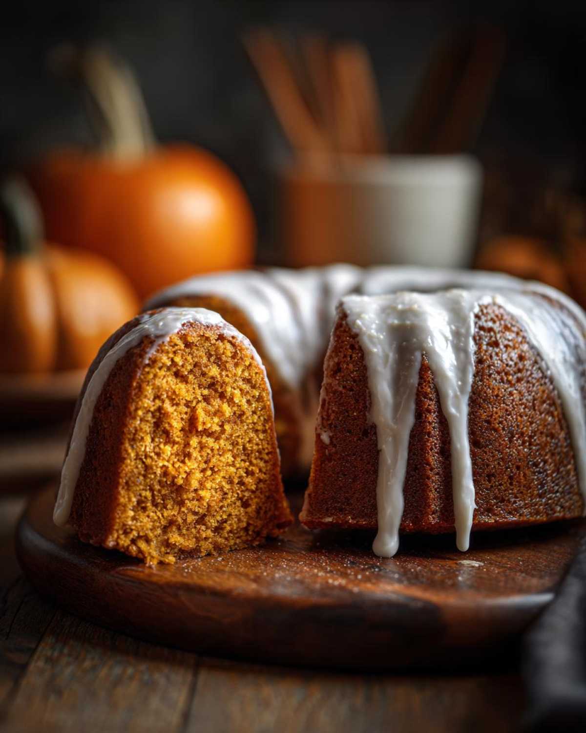 Pumpkin Spice Bundt Cake with Cream Cheese Glaze - detail 3