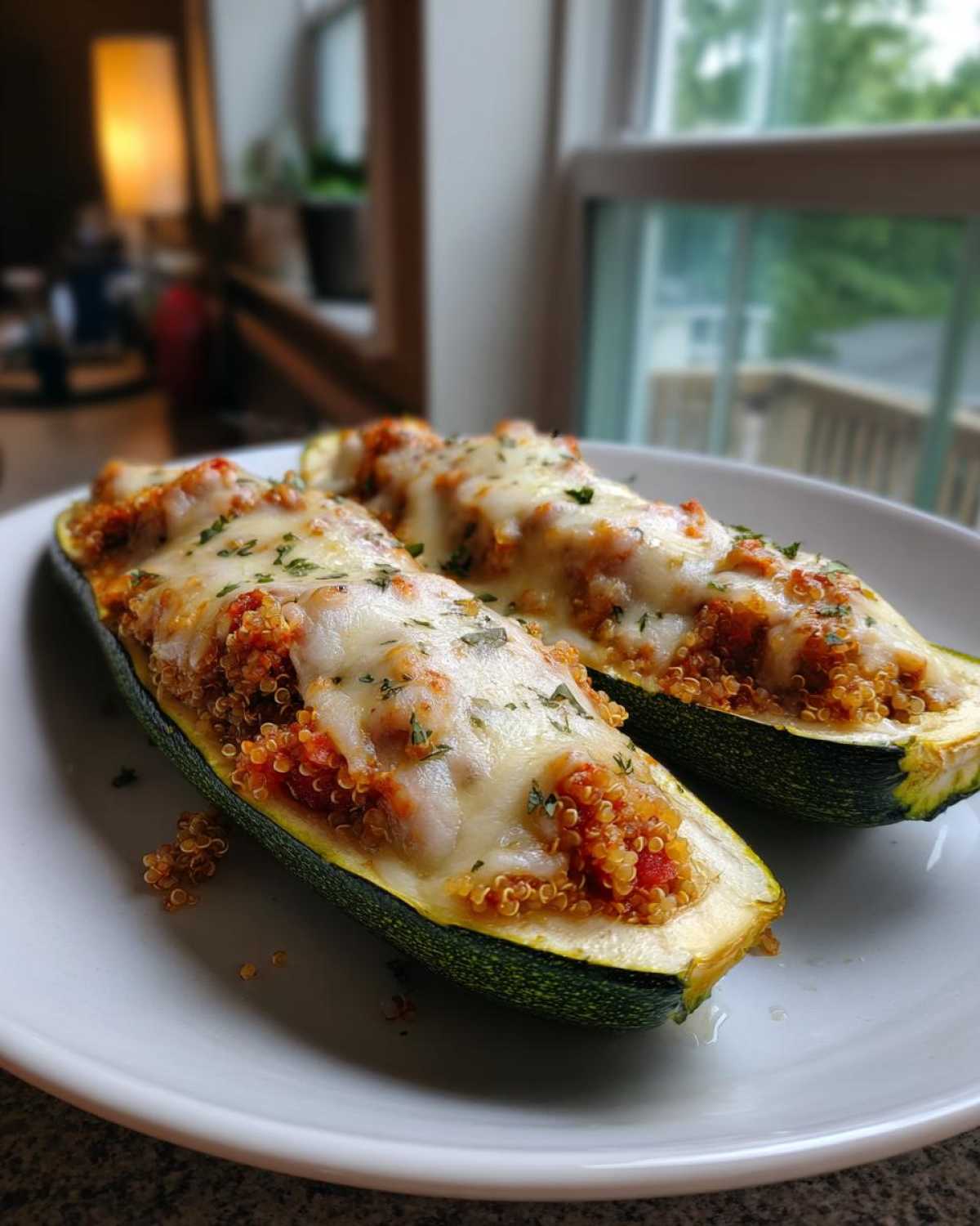 Stuffed Zucchini Boats with Quinoa - detail 2