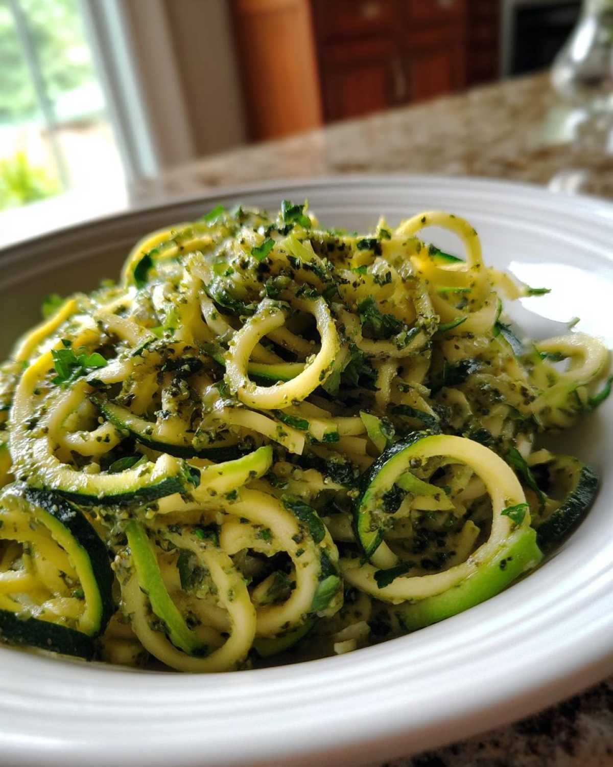 Zucchini Noodle Pasta with Pesto - detail 1
