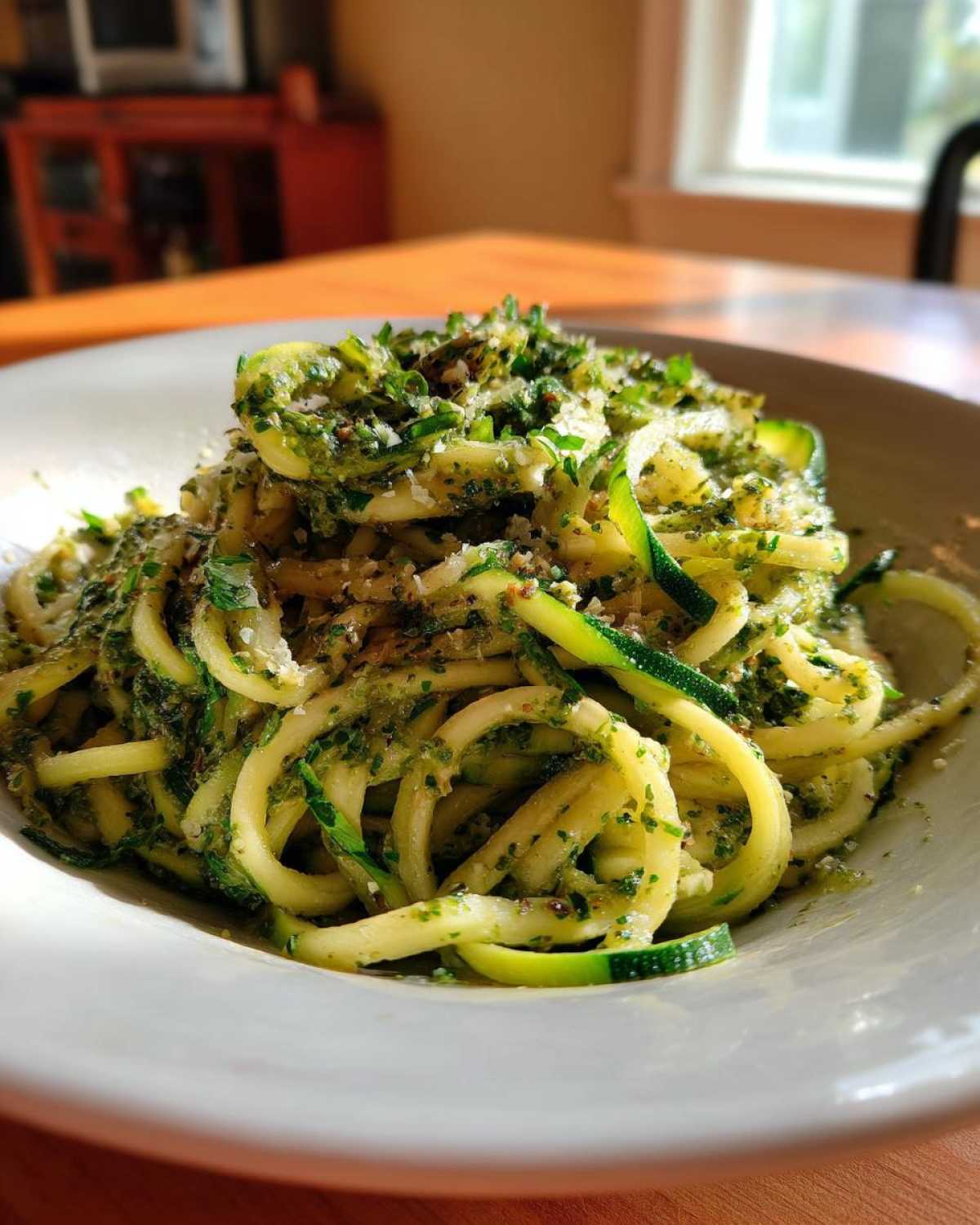 Zucchini Noodle Pasta with Pesto - detail 2