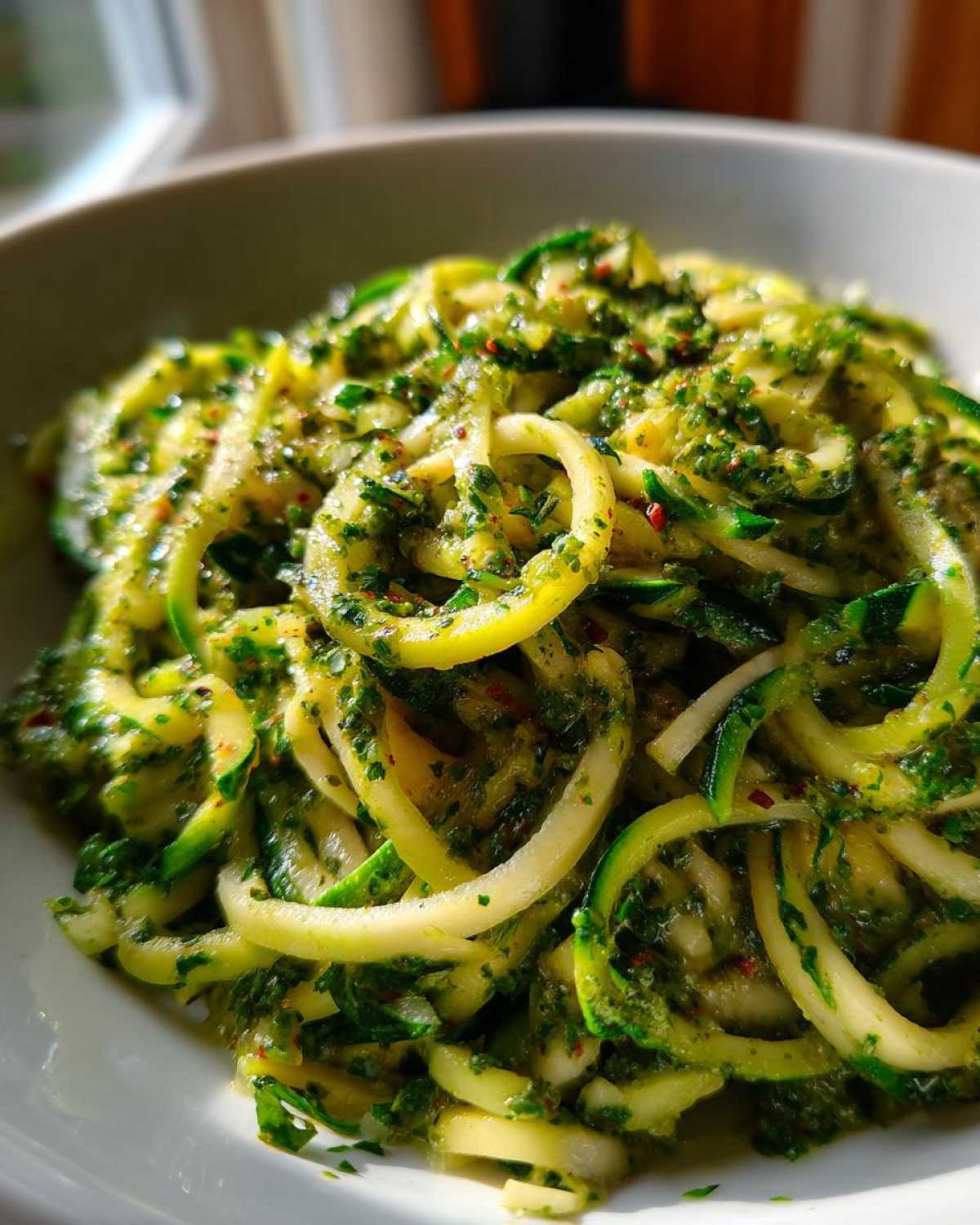 Zucchini Noodle Pasta with Pesto - detail 3