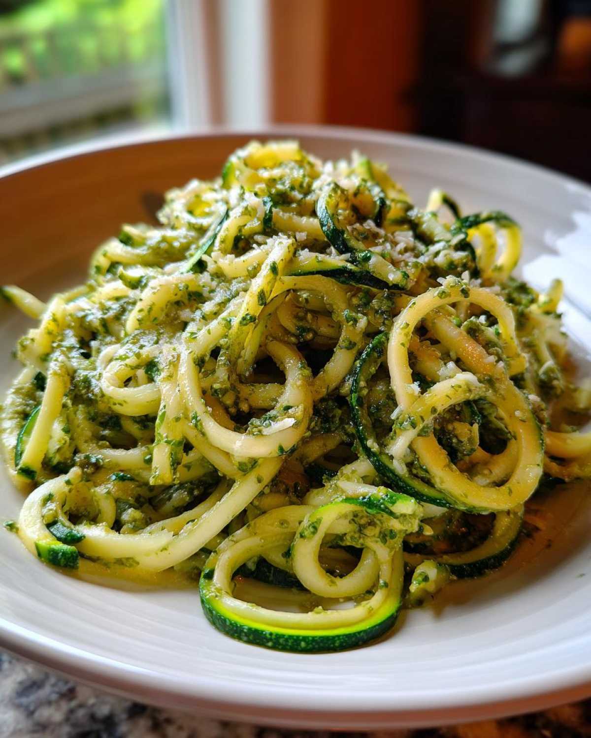 Zucchini Noodle Pasta with Pesto - detail 4