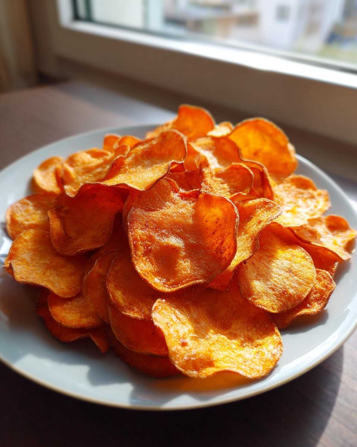 Baked Sweet Potato Chips (Healthy Crunchy Snack) - detail 1