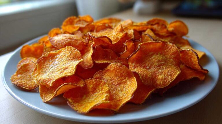 Baked Sweet Potato Chips (Healthy Crunchy Snack)