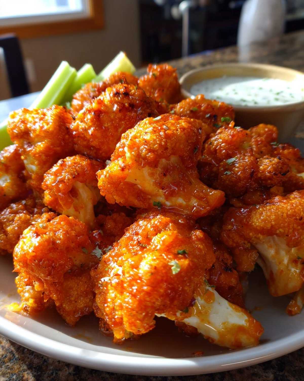 Buffalo Cauliflower Bites (Healthy Wing Alternative) - detail 3