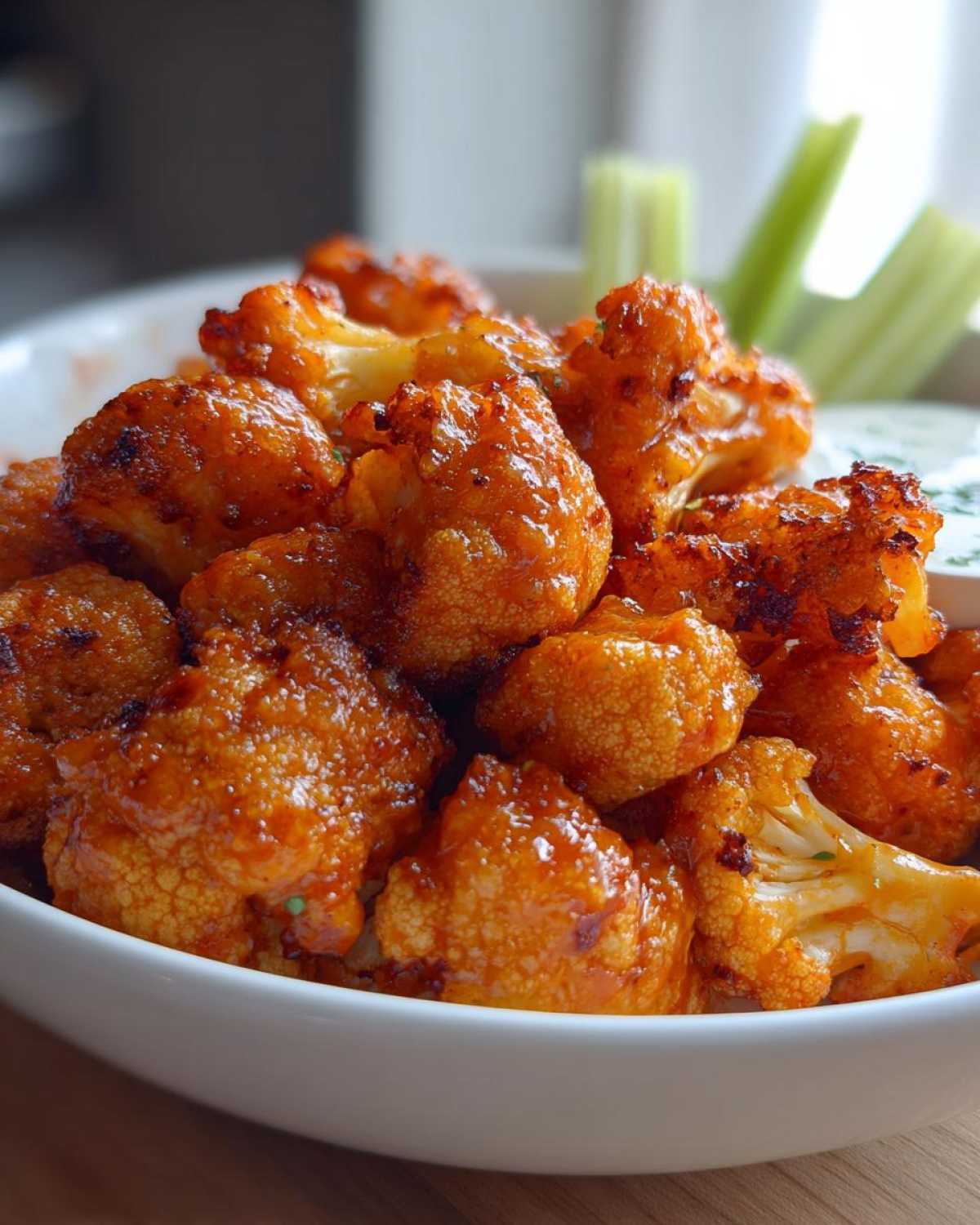 Buffalo Cauliflower Bites (Healthy Wing Alternative) - detail 4