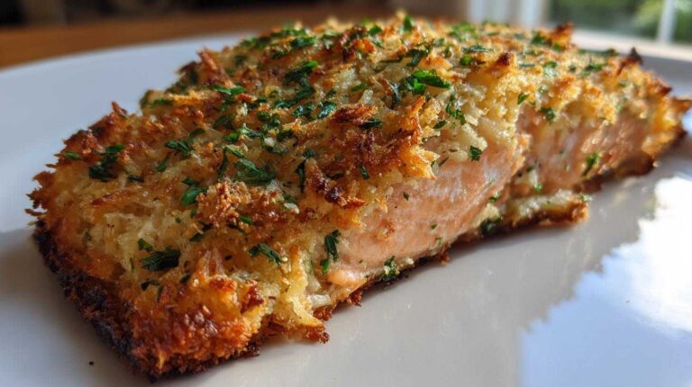 Crispy Parmesan Crusted Baked Salmon