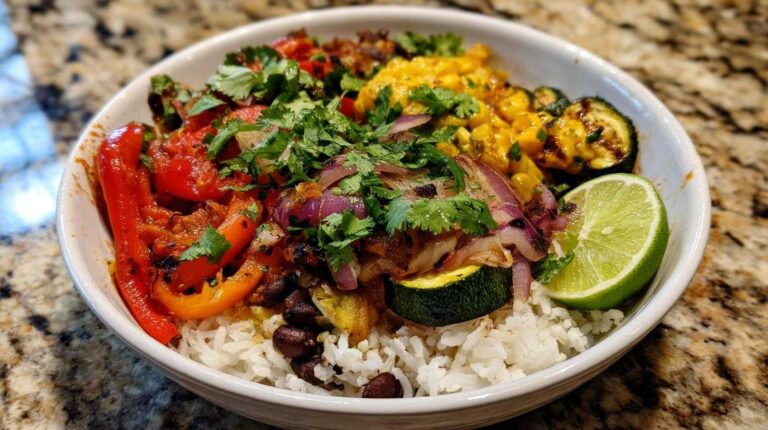 Grilled Veggie Burrito Bowl (Meatless & Satisfying)