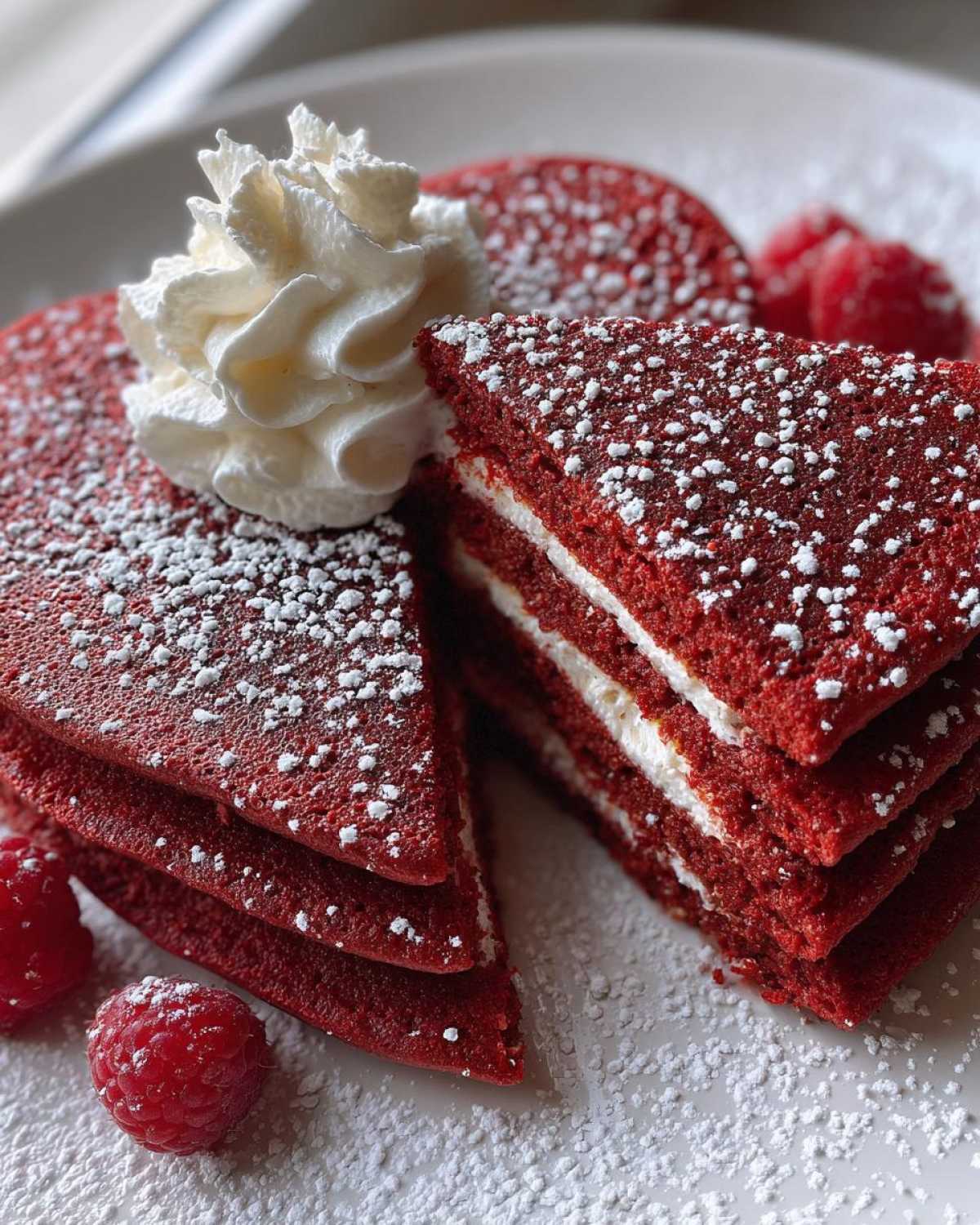 Heart-Shaped Red Velvet Pancakes (Valentine’s Breakfast) - detail 1