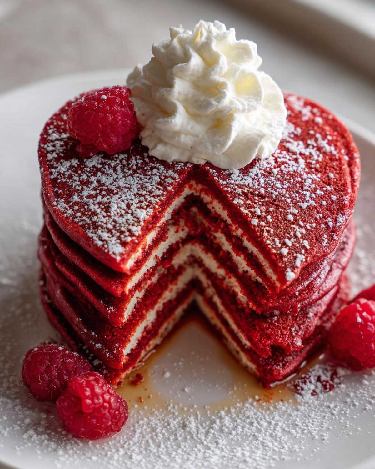 Heart-Shaped Red Velvet Pancakes (Valentine’s Breakfast) - detail 2