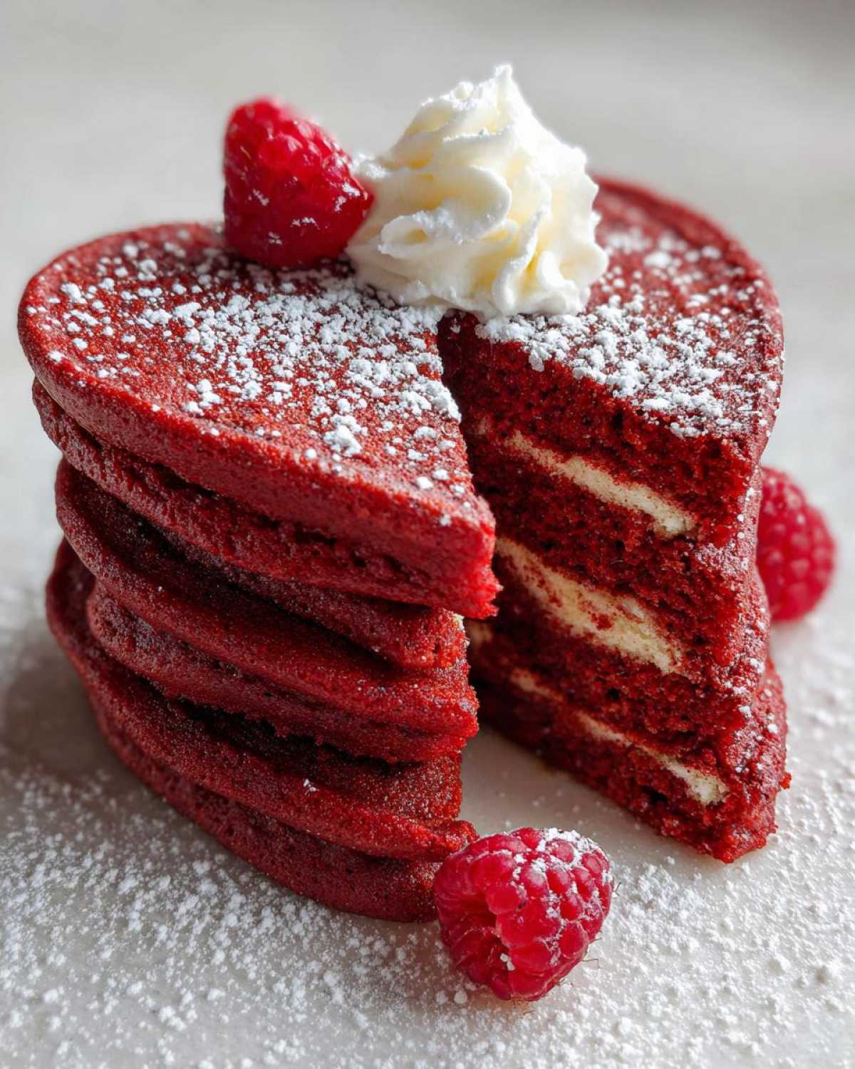 Heart-Shaped Red Velvet Pancakes (Valentine’s Breakfast) - detail 3