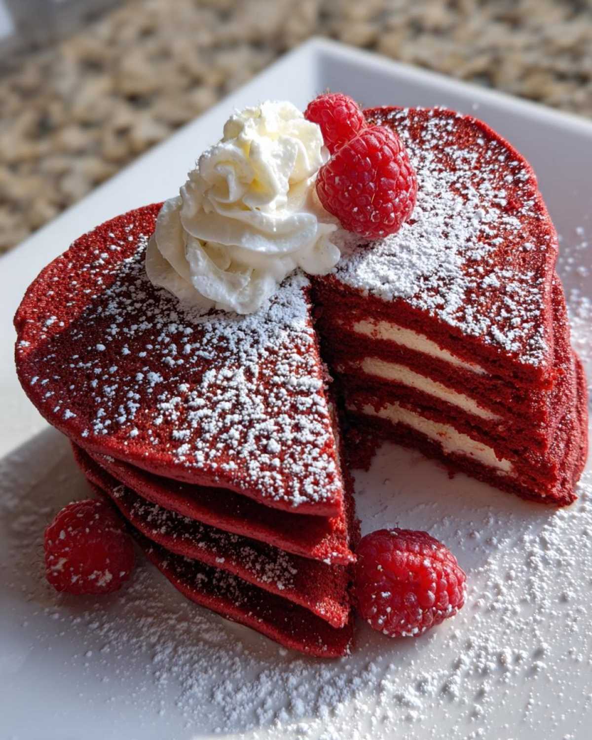 Heart-Shaped Red Velvet Pancakes (Valentine’s Breakfast) - detail 4