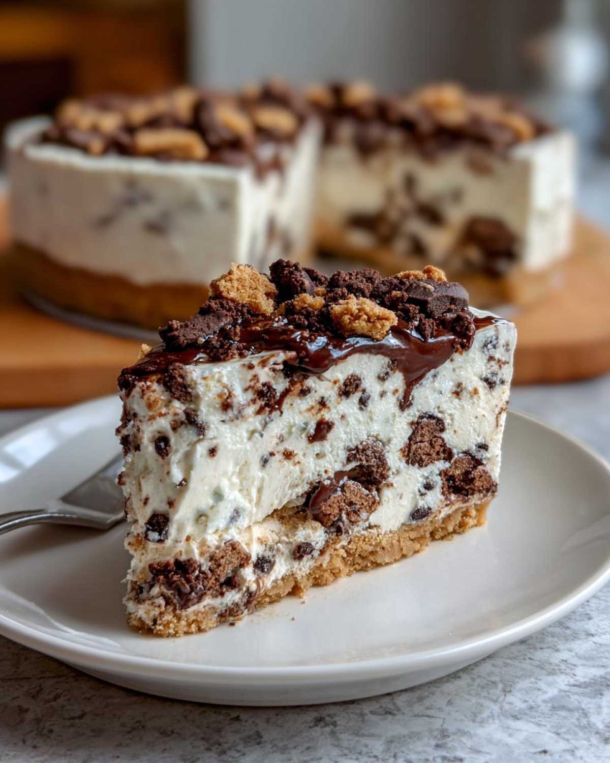 Mint Chocolate Chip Ice Cream Cake (No-Churn Recipe) - detail 4