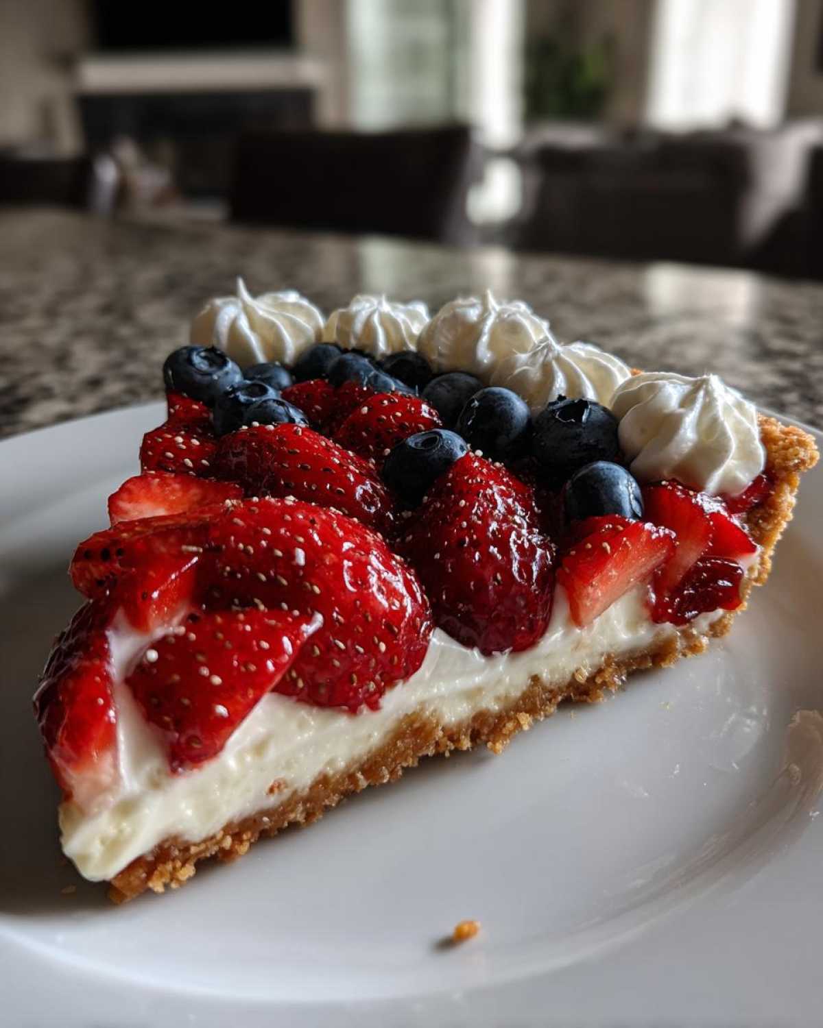 Patriotic Berry Flag Tart (Fourth of July Dessert) - detail 1