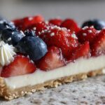 Patriotic Berry Flag Tart (Fourth of July Dessert)