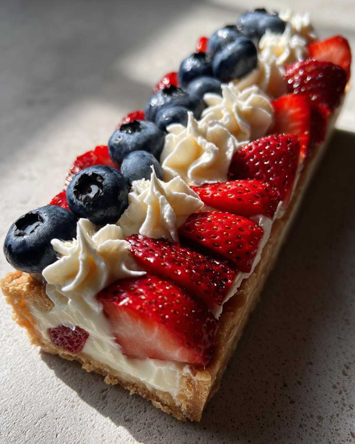 Patriotic Berry Flag Tart (Fourth of July Dessert) - detail 2