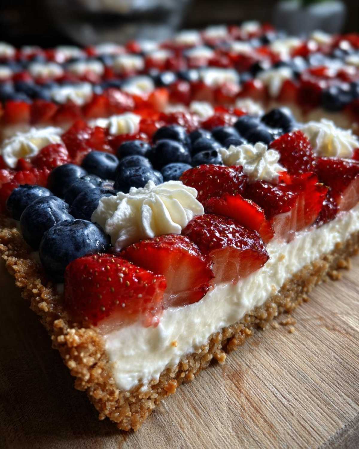 Patriotic Berry Flag Tart (Fourth of July Dessert) - detail 4