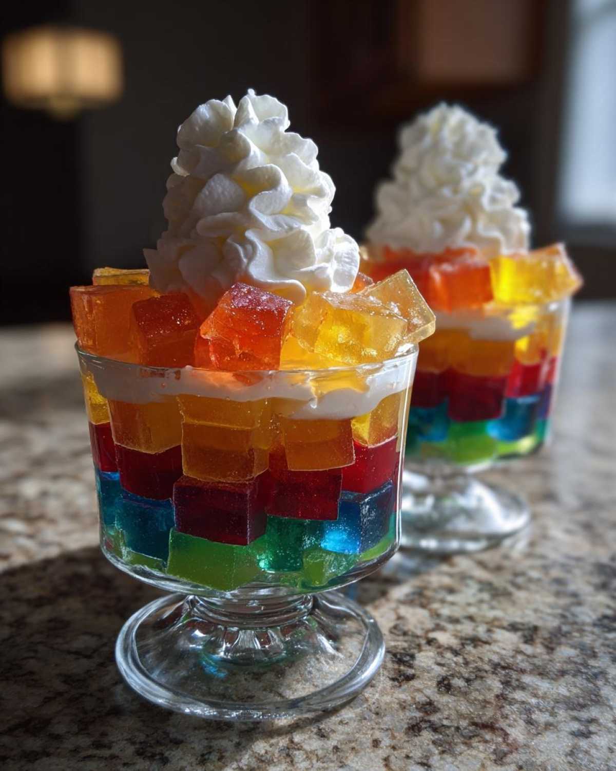 Rainbow Jello Parfait Cups (Kid-Friendly Colorful Treat) - detail 1