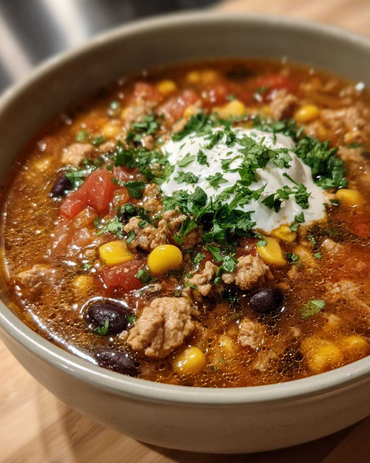 Skinny Turkey Taco Soup (Flavorful & Low-Cal) - detail 2