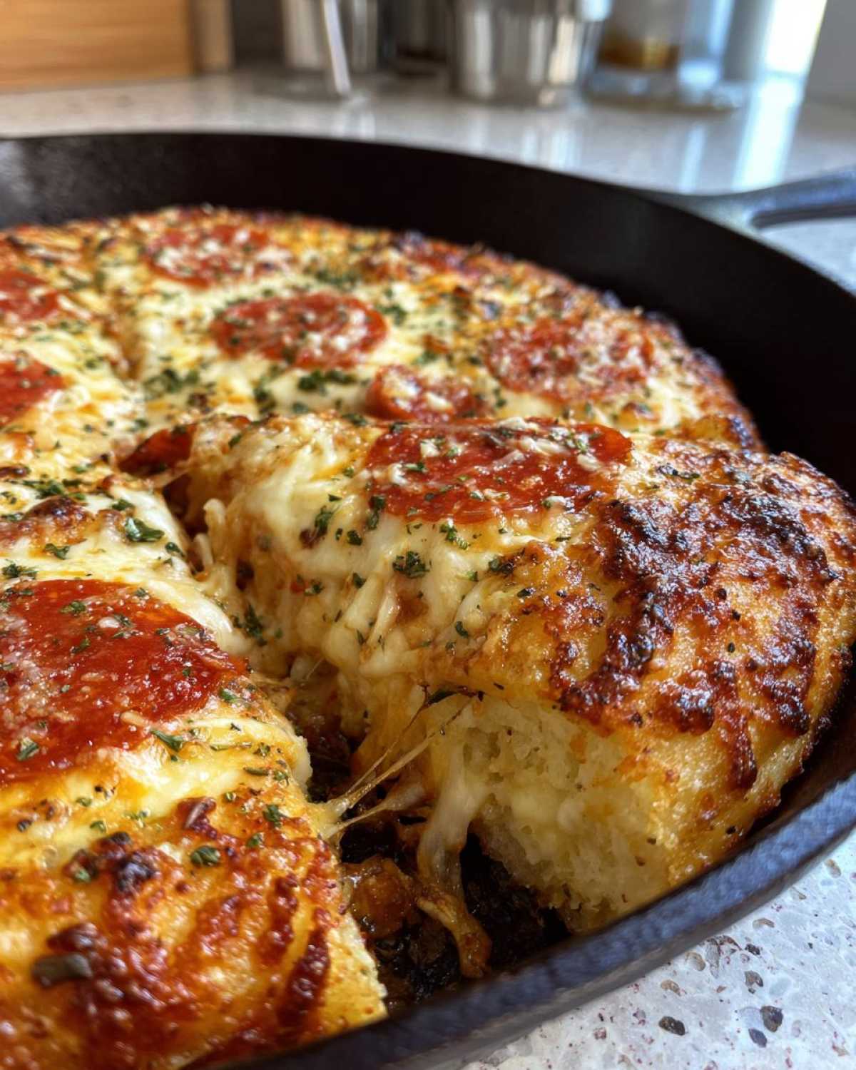 Stuffed Crust Skillet Pizza (Cheesy Hack at Home) - detail 1