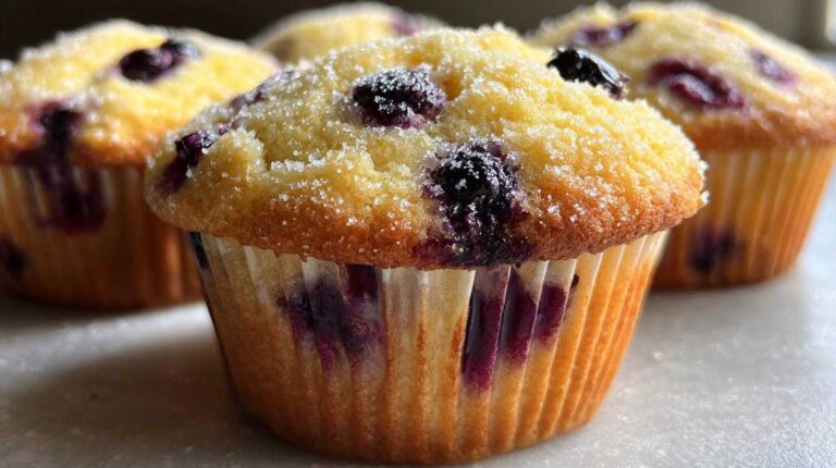 Sugar-Free Lemon Blueberry Muffins (Low-Cal Treat)