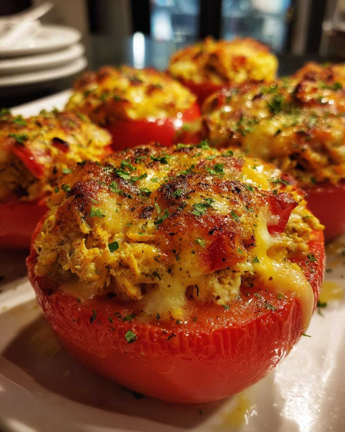 Tuna Melt Stuffed Tomatoes (Low Carb & Quick) - detail 2
