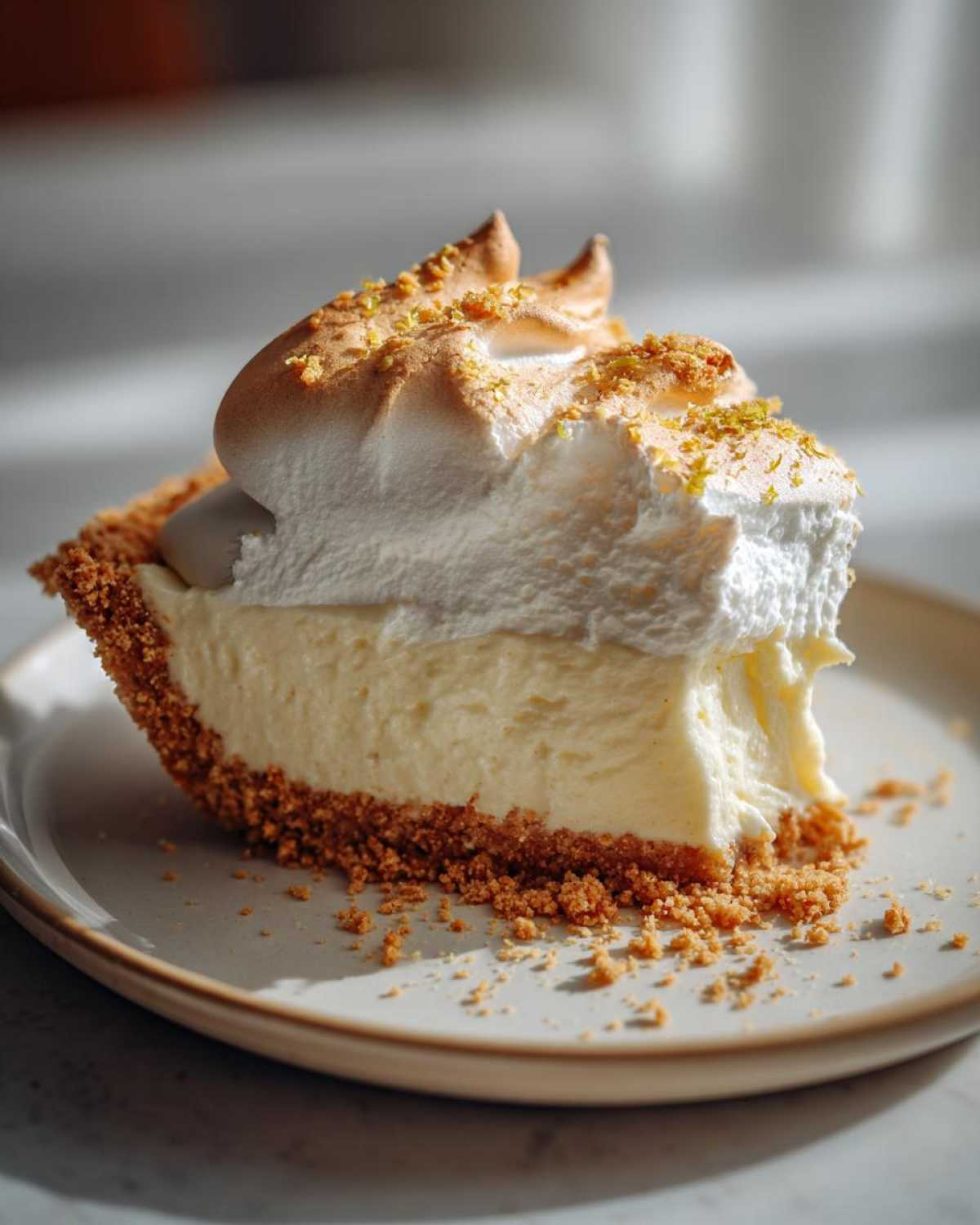 Fluffy Lemon Cloud Pie (Light & Refreshing) - detail 1