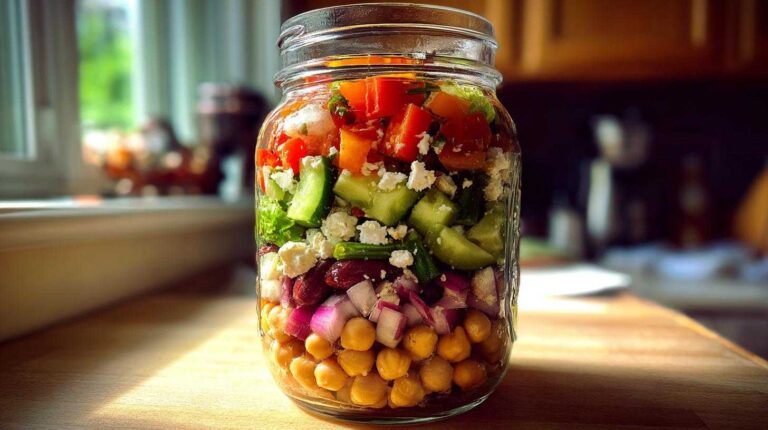 Mason Jar Greek Salad (Easy Meal Prep Lunch)
