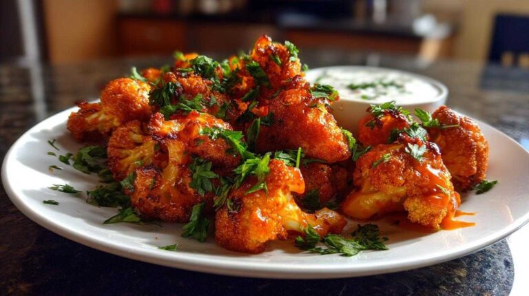 Buffalo Cauliflower Bites (Air Fryer 20-Minute Meatless Wings)