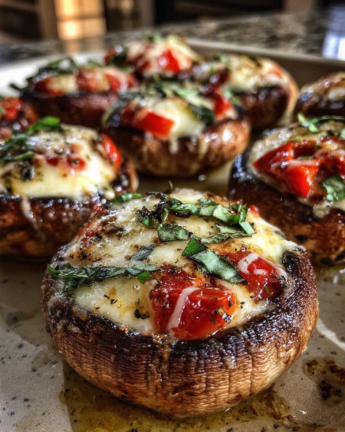 Caprese Stuffed Mushrooms (Quick 20-Min Appetizer) - detail 3