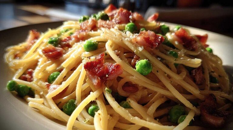 Pea & Bacon Carbonara (20-Minute Pasta)