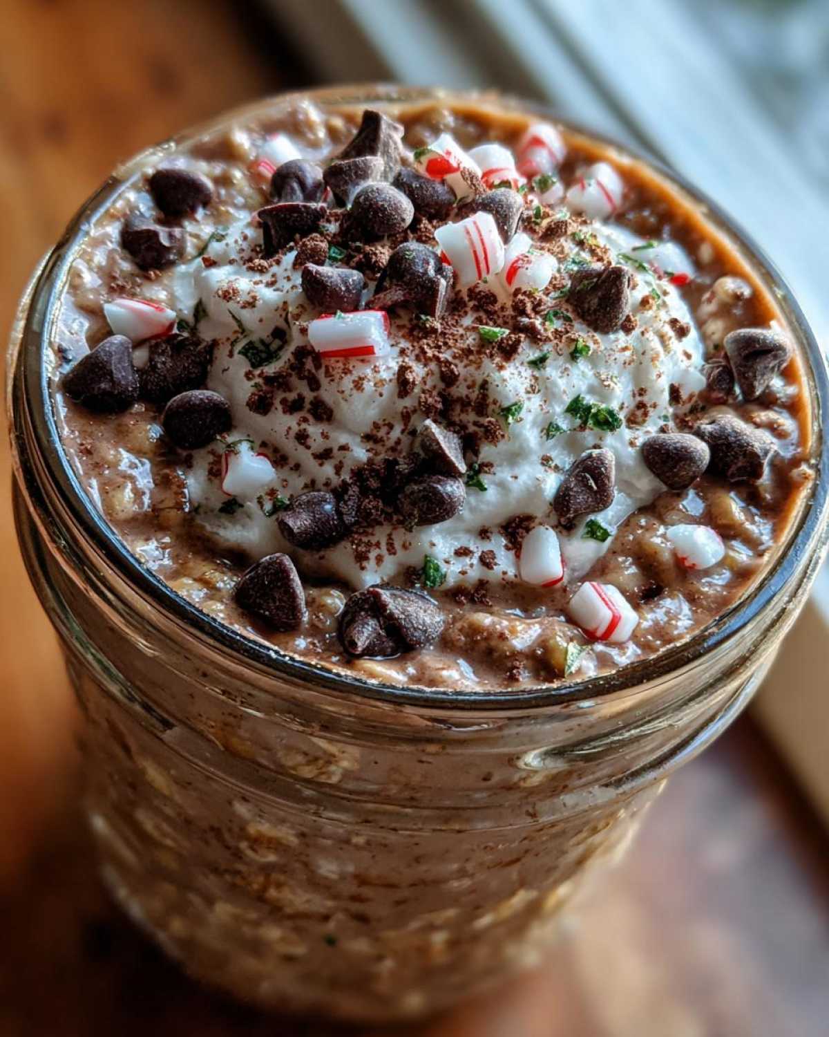 Peppermint Mocha Overnight Oats (5-Min Prep Breakfast) - detail 3