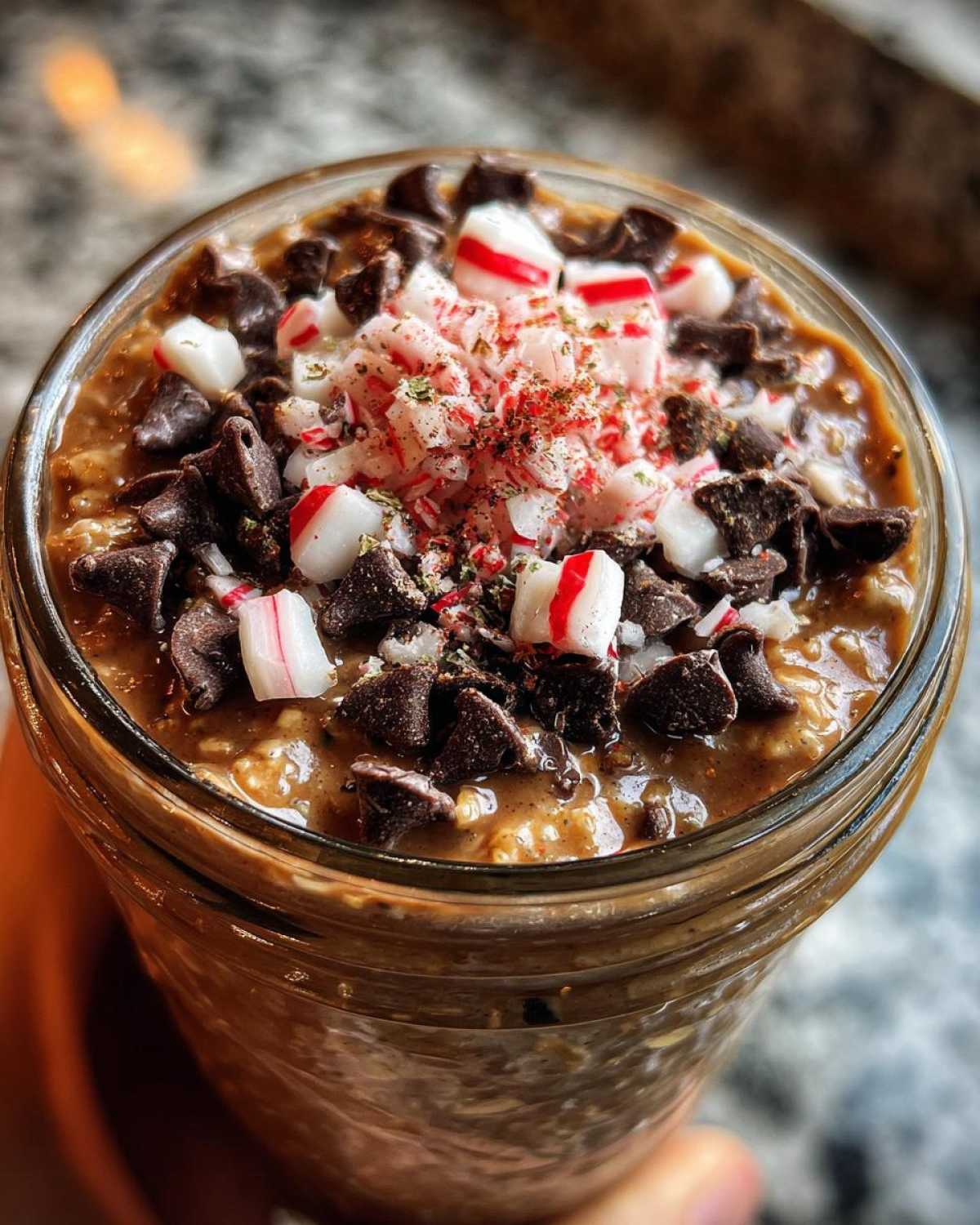 Peppermint Mocha Overnight Oats (5-Min Prep Breakfast) - detail 4