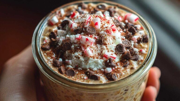 Peppermint Mocha Overnight Oats (5-Min Prep Breakfast)