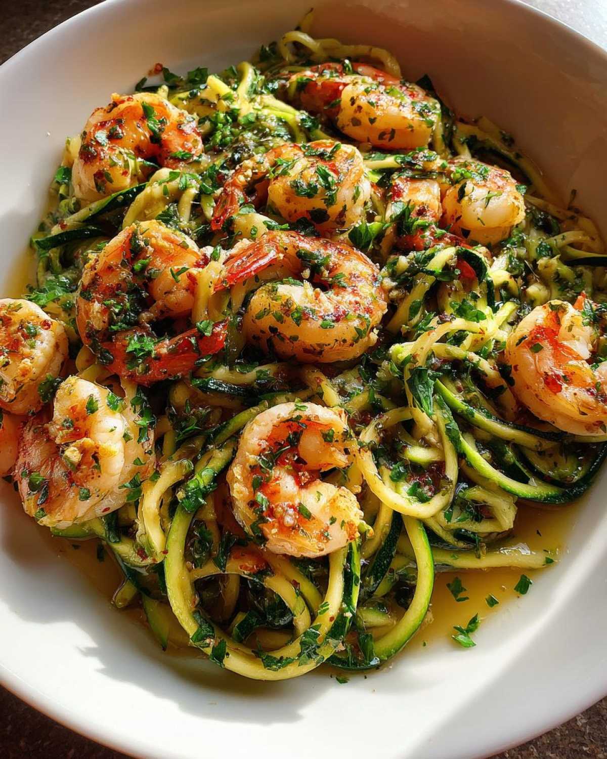 Shrimp Zoodle Scampi - detail 1