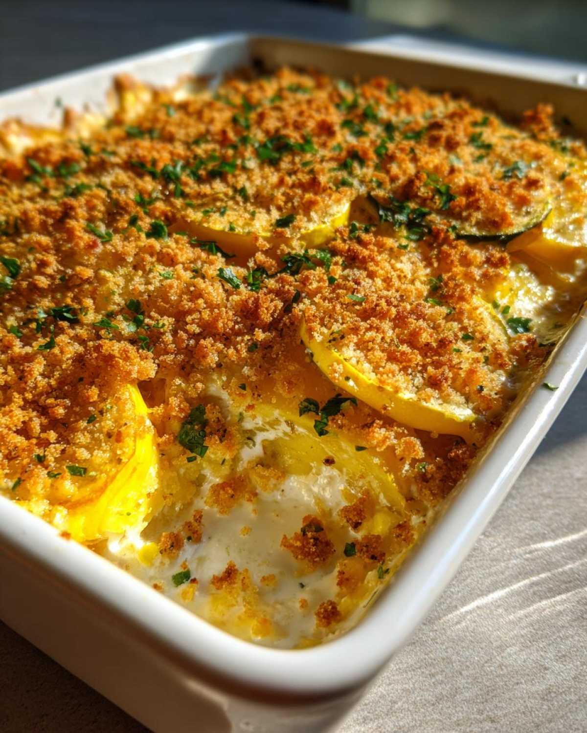 Sour cream squash casserole - detail 4