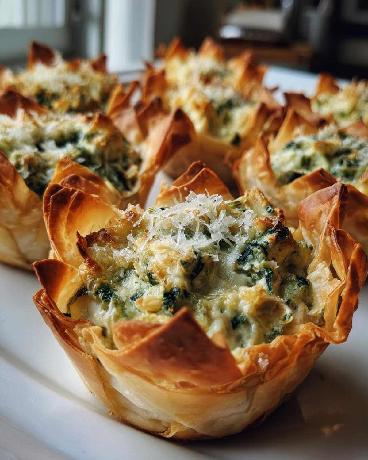 Spinach Artichoke Phyllo Cups (15-Min Bite-Sized Dip) - detail 2