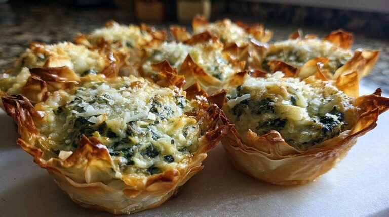 Spinach Artichoke Phyllo Cups (15-Min Bite-Sized Dip)