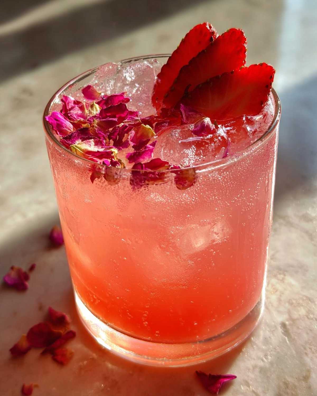 Strawberry Rose Cocktail - detail 1