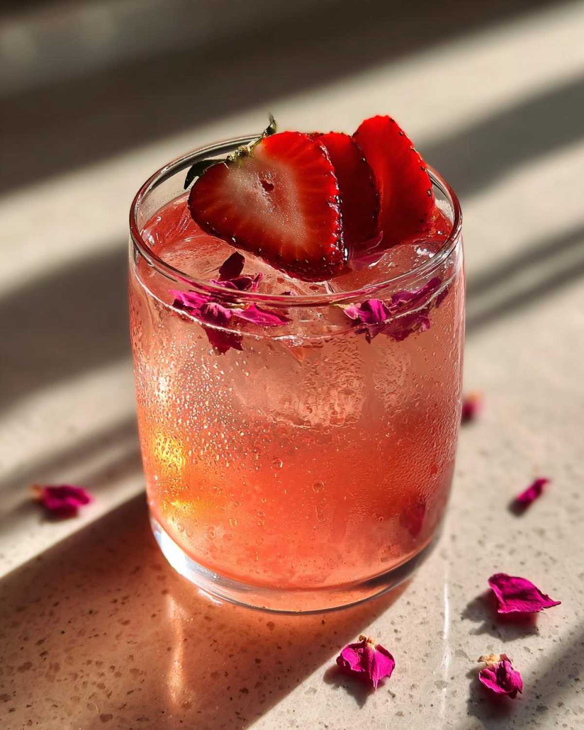 Strawberry Rose Cocktail - detail 2