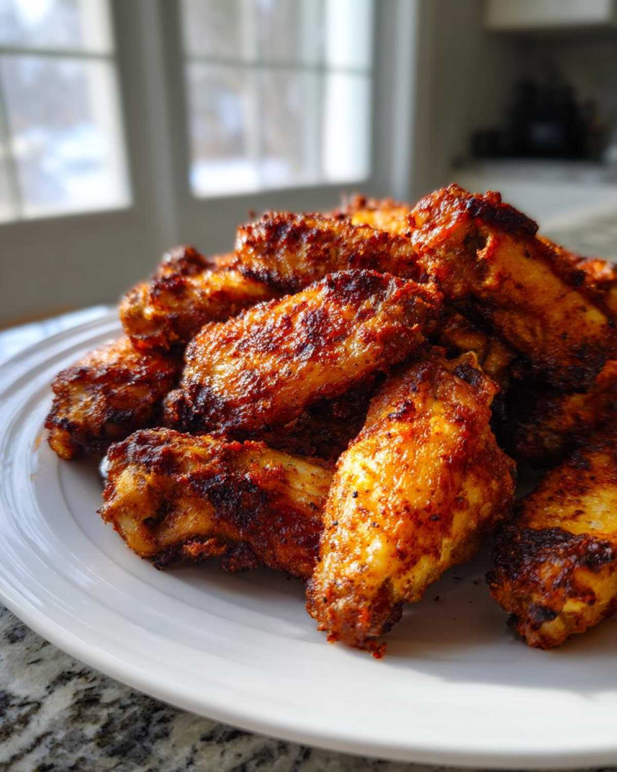 crispy air fryer chicken wings - detail 1