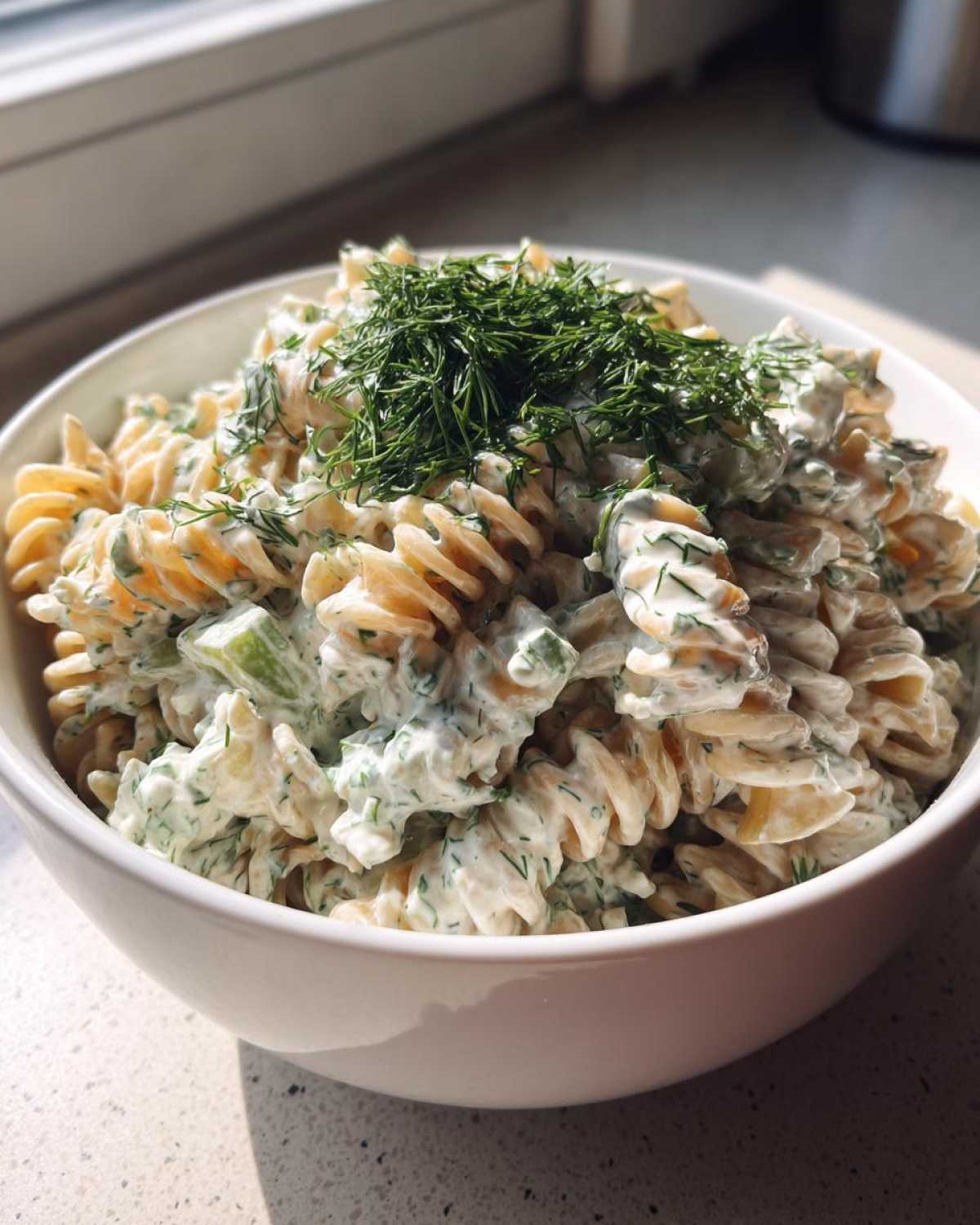 pickle pasta salad - detail 1