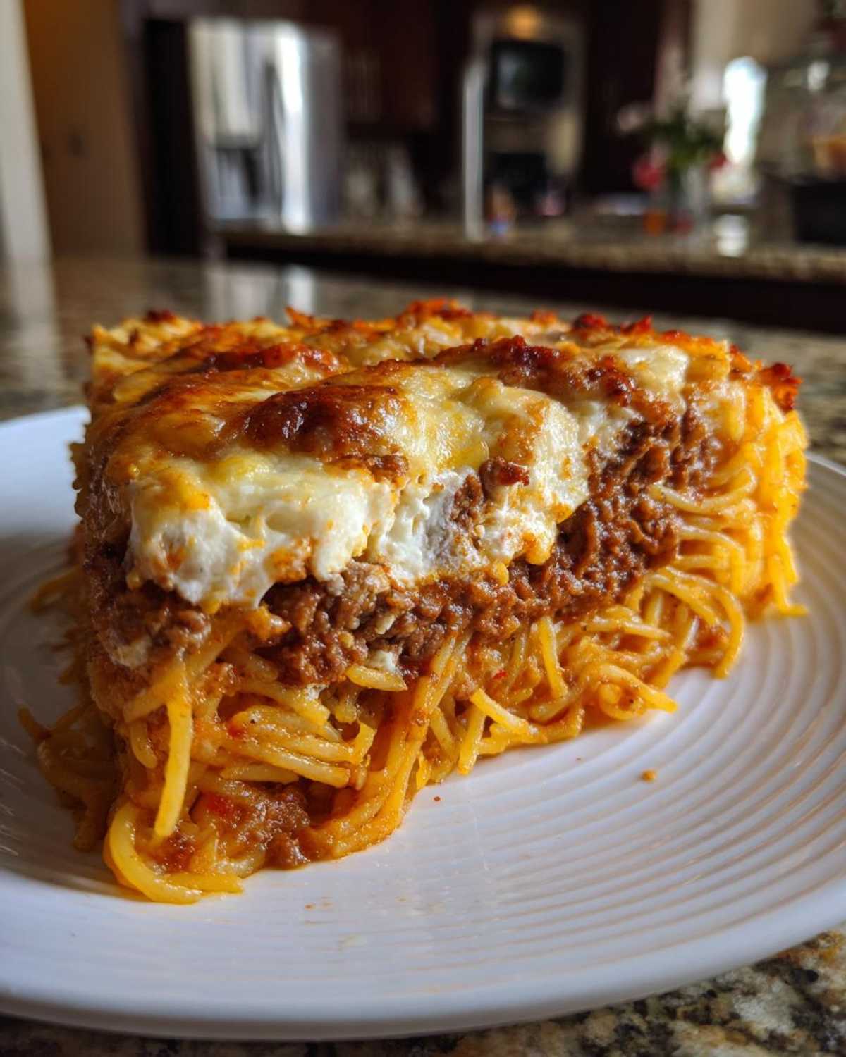 spaghetti pie - detail 3