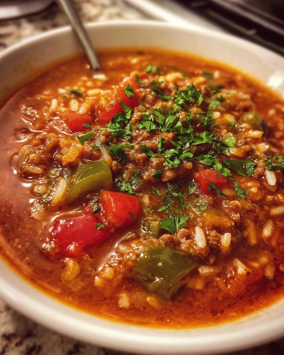 stuffed pepper soup - detail 1